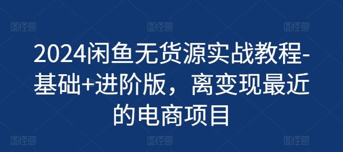 2024闲鱼无货源实战教程-基础+进阶版，离变现最近的电商项目-立业有术
