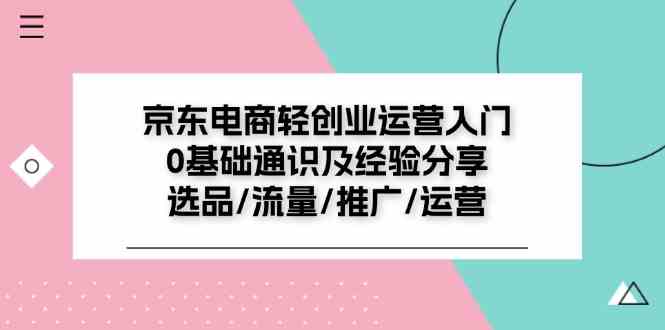 京东电商轻创业运营入门0基础通识及经验分享：选品/流量/推广/运营-立业有术