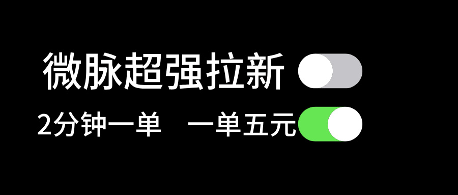 （11580期）微脉超强拉新， 两分钟1单， 一单利润5块，适合小白-立业有术