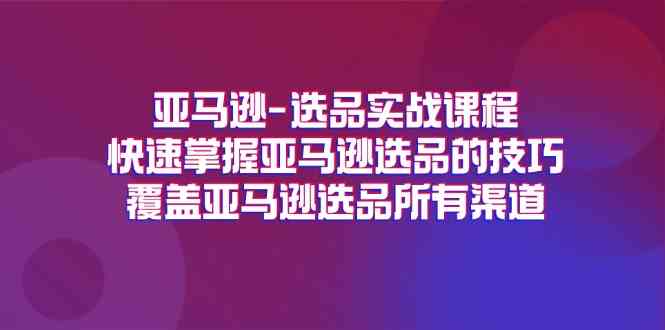 亚马逊选品实战课程，快速掌握亚马逊选品的技巧，覆盖亚马逊选品所有渠道-立业有术