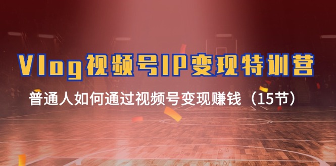Vlog视频号IP变现特训营，普通人如何通过视频号变现赚钱（15节）-立业有术
