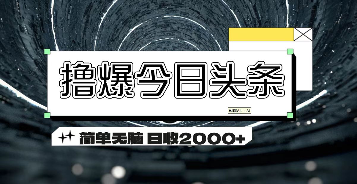 （11665期）撸爆今日头条 简单无脑操作 日收2000+-立业有术