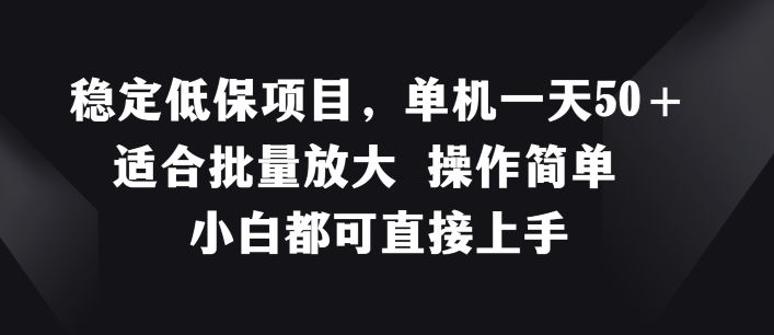 稳定低保项目，单机一天50+适合批量放大 操作简单 小白都可直接上手【揭秘】-立业有术