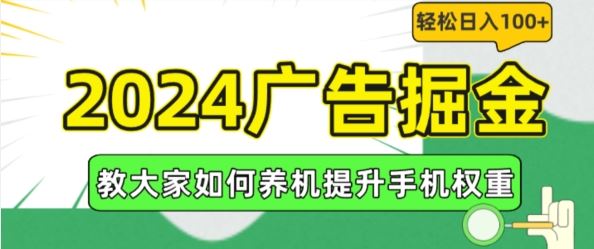 2024广告掘金，教大家如何养机提升手机权重，轻松日入100+【揭秘】-立业有术