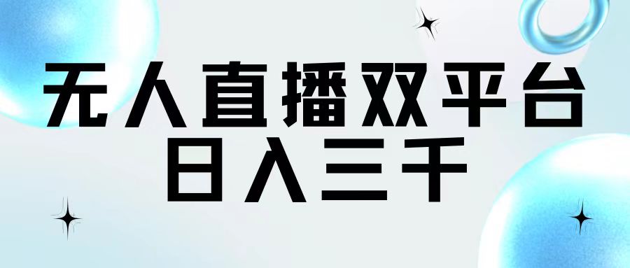 （11733期）无人直播双平台，日入三千-立业有术