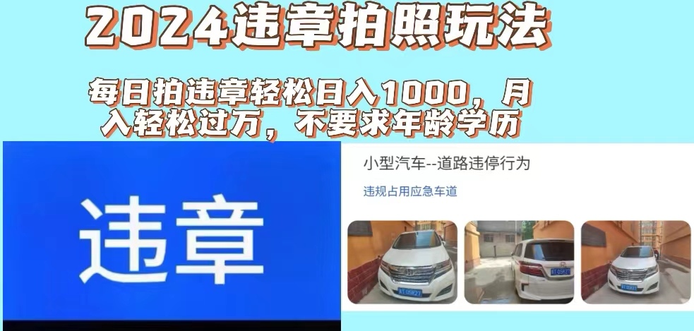 （11743期）2024违章拍照新玩法，推广躺赚+拍照赚钱双模式，日入1000+-立业有术