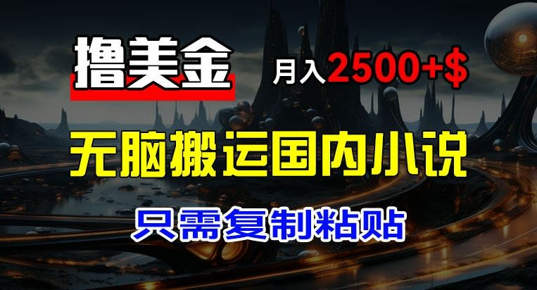最新撸美金项目，搬运国内小说爽文，只需复制粘贴，稿费月入2500+美金，新手也能快速上手【揭秘】-立业有术