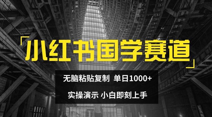 小红书国学赛道，无脑粘贴复制，单日1K，实操演示，小白即刻上手【揭秘】-立业有术