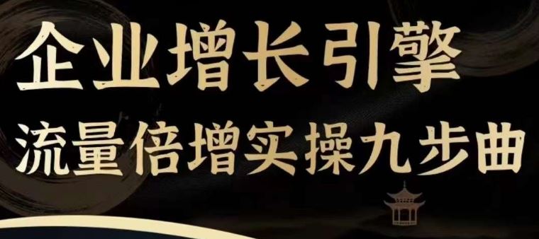 企业增长引擎流量倍增实操九步曲，一套课程帮你找到快速、简单、有效、可复制的获客+变现方式，-立业有术