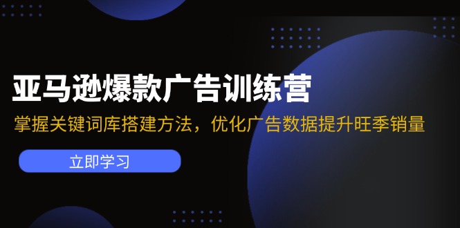 （11858期）亚马逊爆款广告训练营：掌握关键词库搭建方法，优化广告数据提升旺季销量-立业有术