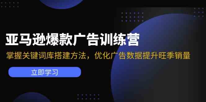 亚马逊爆款广告训练营：掌握关键词库搭建方法，优化广告数据提升旺季销量-立业有术