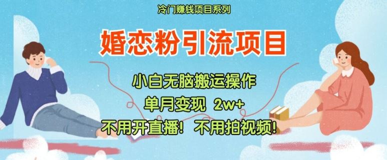 小红书婚恋粉引流，不用开直播，不用拍视频，不用做交付【揭秘】-立业有术