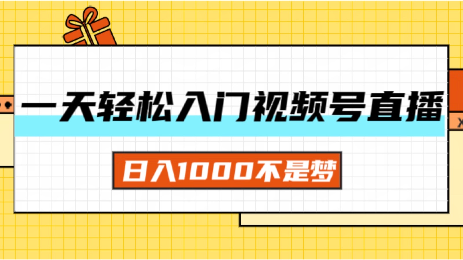 （11906期）一天入门视频号直播带货，日入1000不是梦-立业有术