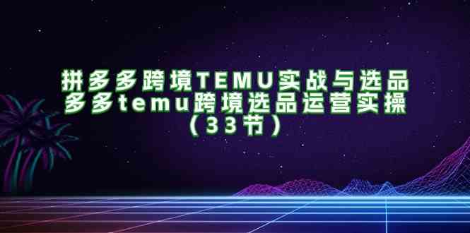 拼多多跨境TEMU实战与选品，多多temu跨境选品运营实操（33节）-立业有术