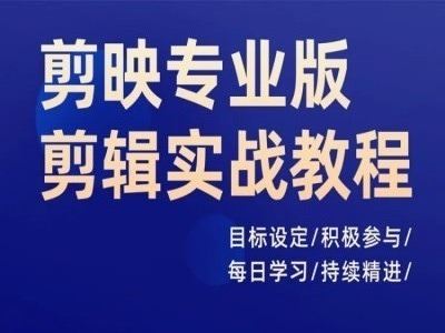 剪映专业版剪辑实战教程，目标设定/积极参与/每日学习/持续精进-立业有术