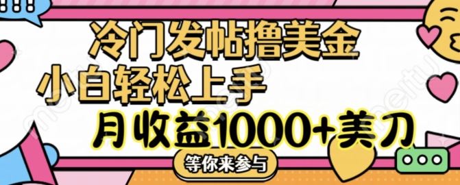 冷门发帖撸美金项目，月收益1000+美金，简单无脑，干就完了【揭秘】-立业有术