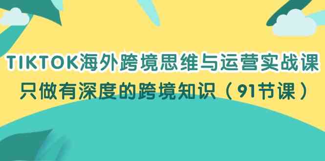 TIKTOK海外跨境思维与运营实战课，只做有深度的跨境知识（91节课）-立业有术