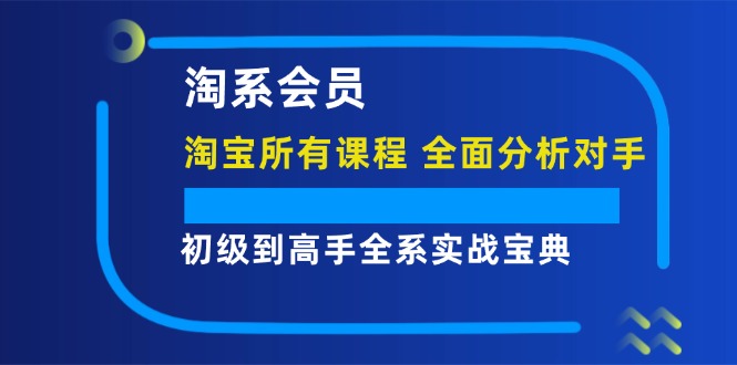 （12055期）淘系会员【淘宝所有课程，全面分析对手】，初级到高手全系实战宝典-立业有术