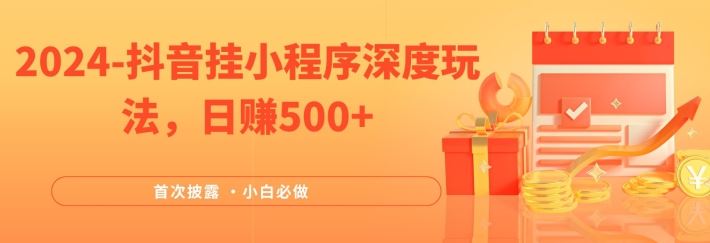 2024全网首次披露，抖音挂小程序深度玩法，日赚500+，简单、稳定，带渠道收入，小白必做【揭秘】-立业有术