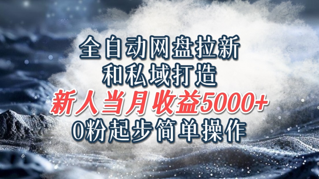全自动网盘拉新和私域打造，0粉起步简单操作，新人入门当月收益5000以上-立业有术