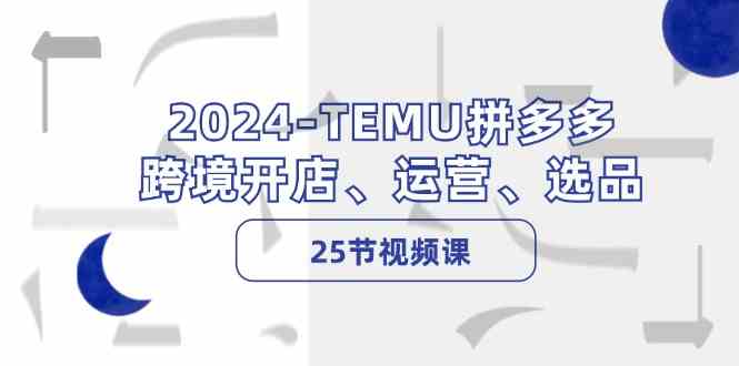 2024TEMU拼多多跨境开店、运营、选品（25节视频课）-立业有术