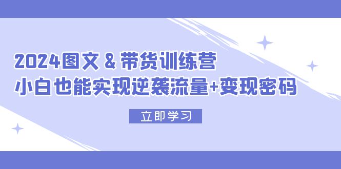 （12137期）2024 图文+带货训练营，小白也能实现逆袭流量+变现密码-立业有术