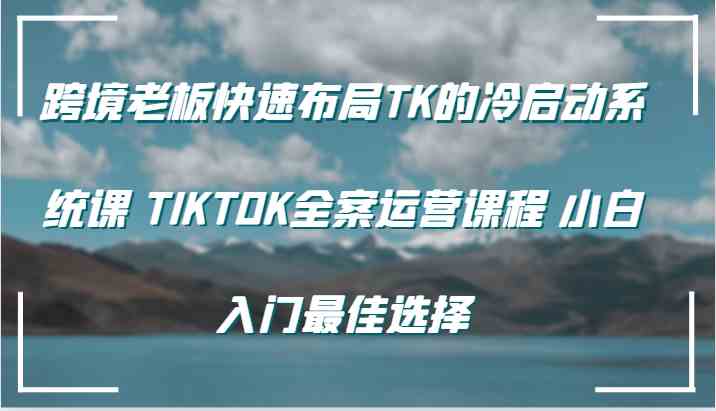 跨境老板快速布局TK的冷启动系统课 TIKTOK全案运营课程 小白入门最佳选择-立业有术