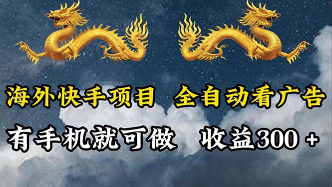 （12175期）海外快手项目，利用工具全自动看广告，每天轻松 300+-立业有术