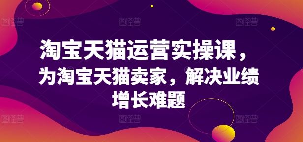 淘宝天猫运营实操课，为淘宝天猫卖家，解决业绩增长难题-立业有术