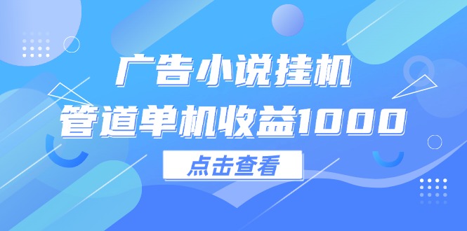 （12198期）广告小说挂机管道单机收益1000+-立业有术