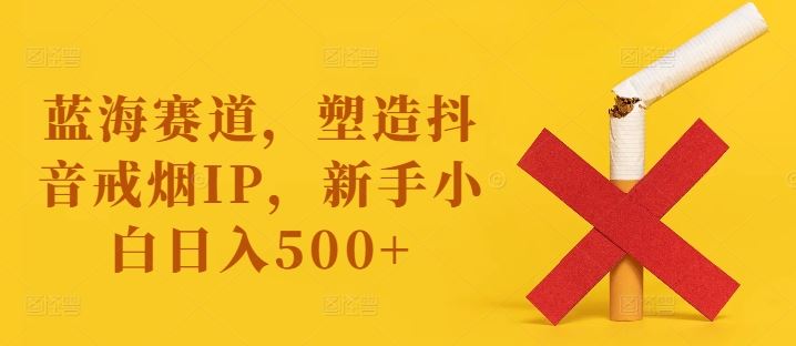 蓝海赛道，塑造抖音戒烟IP，新手小白日入500+【揭秘】-立业有术
