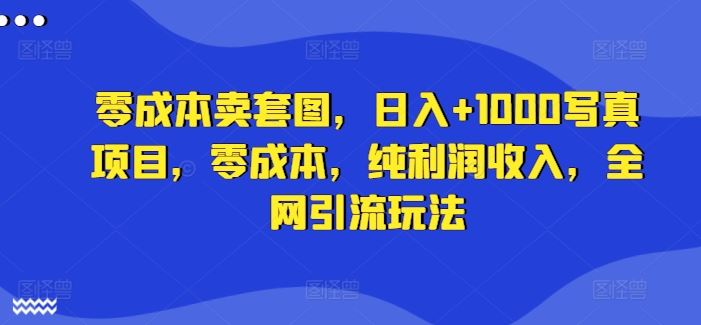 零成本卖套图，日入+1000写真项目，零成本，纯利润收入，全网引流玩法-立业有术