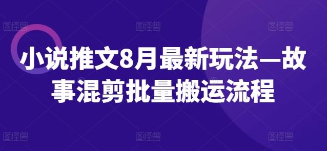 小说推文8月最新玩法—故事混剪批量搬运流程-立业有术