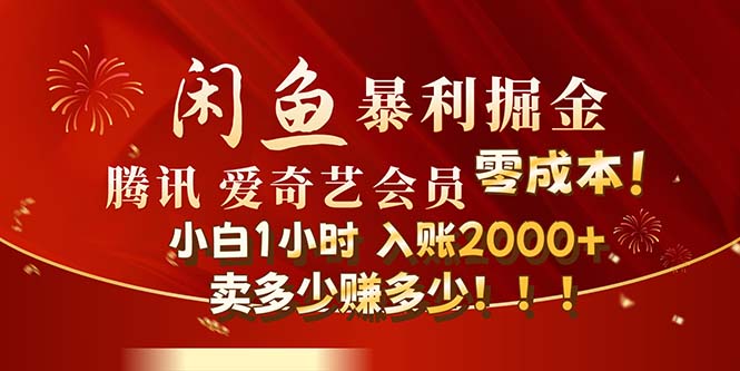 （12236期）闲鱼全新暴力掘金玩法，官方正品影视会员无成本渠道！小白1小时收…-立业有术