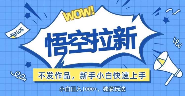 （12243期）悟空拉新最新玩法，无需作品暴力出单，小白快速上手-立业有术
