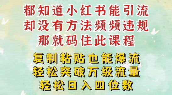 小红书靠复制粘贴一周突破万级流量池干货，以减肥为例，每天稳定引流变现四位数【揭秘】-立业有术