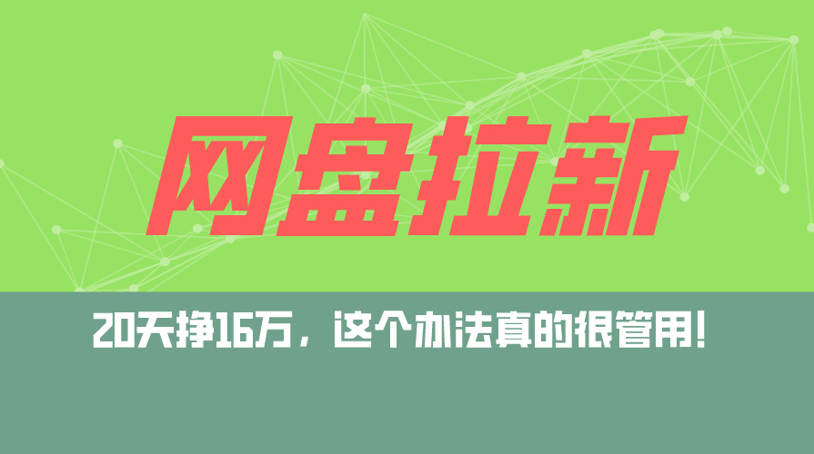 （12294期）网盘拉新+私域运营玩法，零基础入门，小白可操作，当天见效，日入5000+-立业有术