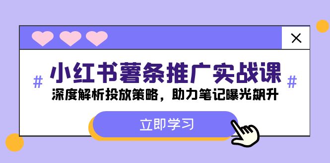 （12289期）小红书-薯 条 推 广 实战课：深度解析投放策略，助力笔记曝光飙升-立业有术