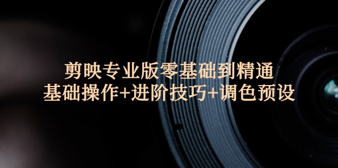 （12310期）剪映专业版零基础到精通：基础操作+进阶技巧+调色预设"-立业有术