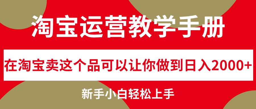 （12351期）淘宝运营教学手册，在淘宝卖这个品可以让你做到日入2000+，新手小白轻…-立业有术