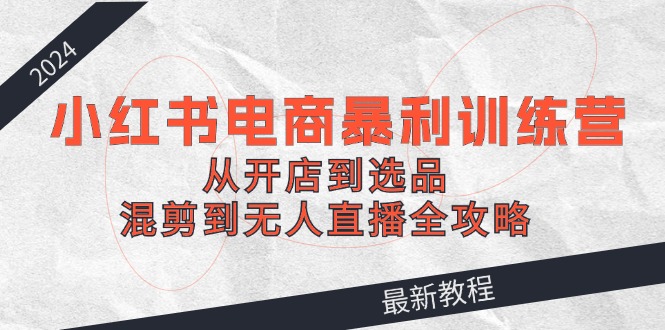 （12361期）2024小红书电商暴利训练营：从开店到选品，混剪到无人直播全攻略-立业有术