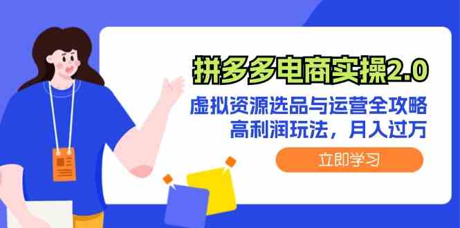 拼多多电商实操2.0：虚拟资源选品与运营全攻略，高利润玩法，月入过万-立业有术