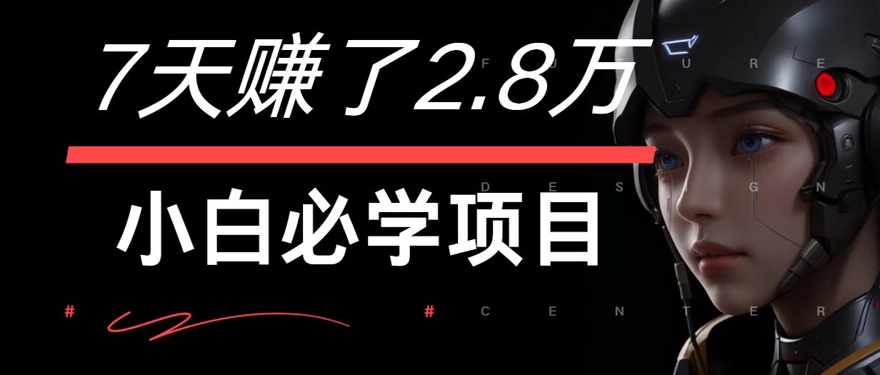 7天赚了2.8万！每单利润最少500+，轻松月入7万+小白有手就行-立业有术