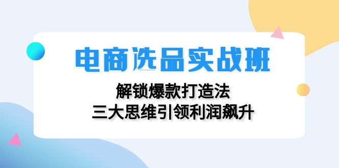 （12398期）电商选品实战班：解锁爆款打造法，三大思维引领利润飙升-立业有术