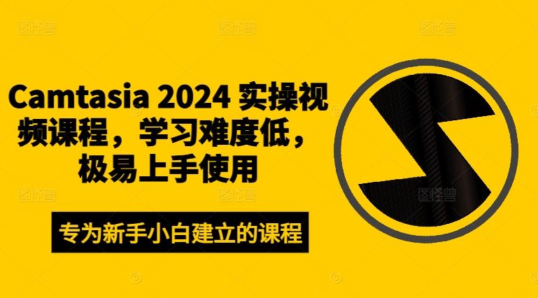 Camtasia 2024 实操视频课程，学习难度低，极易上手使用-立业有术