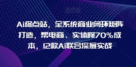 Ai终点站，全系统商业闭环矩阵打造，帮电商、实体降70%成本，12款Ai联合深度实战【0906更新】-立业有术
