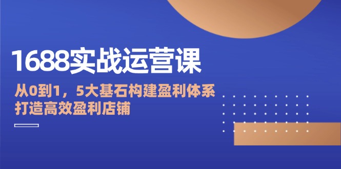 （12482期）1688实战运营课：从0到1，5大基石构建盈利体系，打造高效盈利店铺-立业有术
