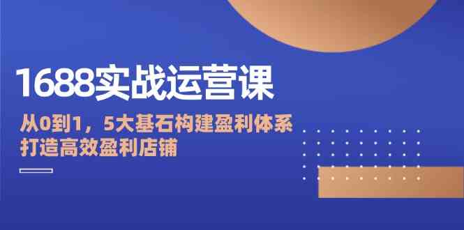 1688实战运营课：从0到1，5大基石构建盈利体系，打造高效盈利店铺-立业有术