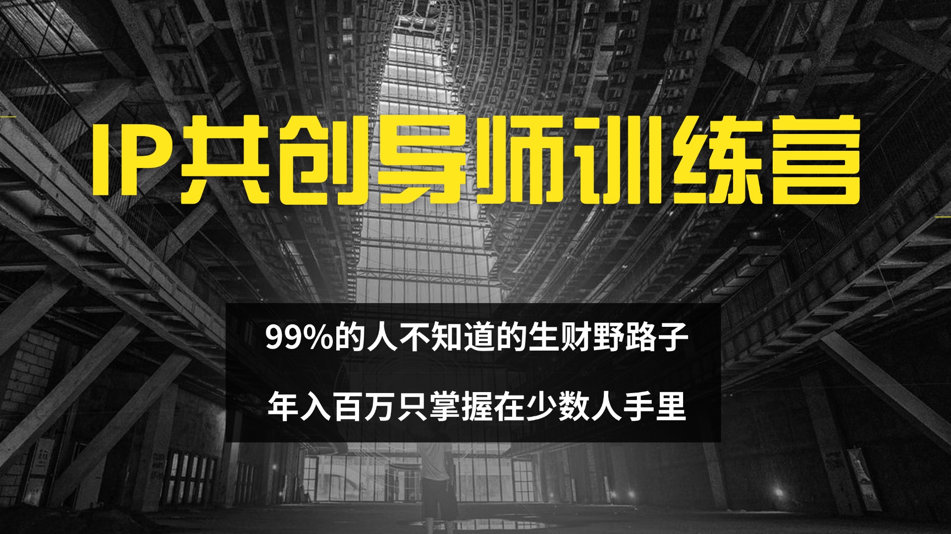 （12504期）IP共创导师训练营 99%的人不知道的生财野路子 只掌握在少数人手里-立业有术