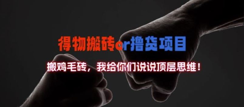 得物搬砖撸货项目?掰下数据，我给你们说说顶层思维【揭秘】-立业有术